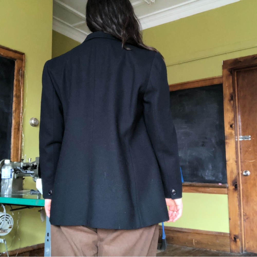 Vintage Navy Blue 100% Wool Blazer Jones New York - Picture 4 of 10